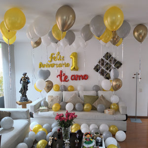 Decoración con globos Aniversario
