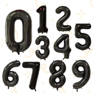Números negros metalizados 1 metro