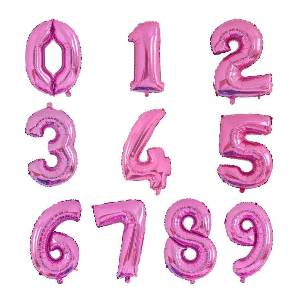 Números rosados metalizados 1 metro